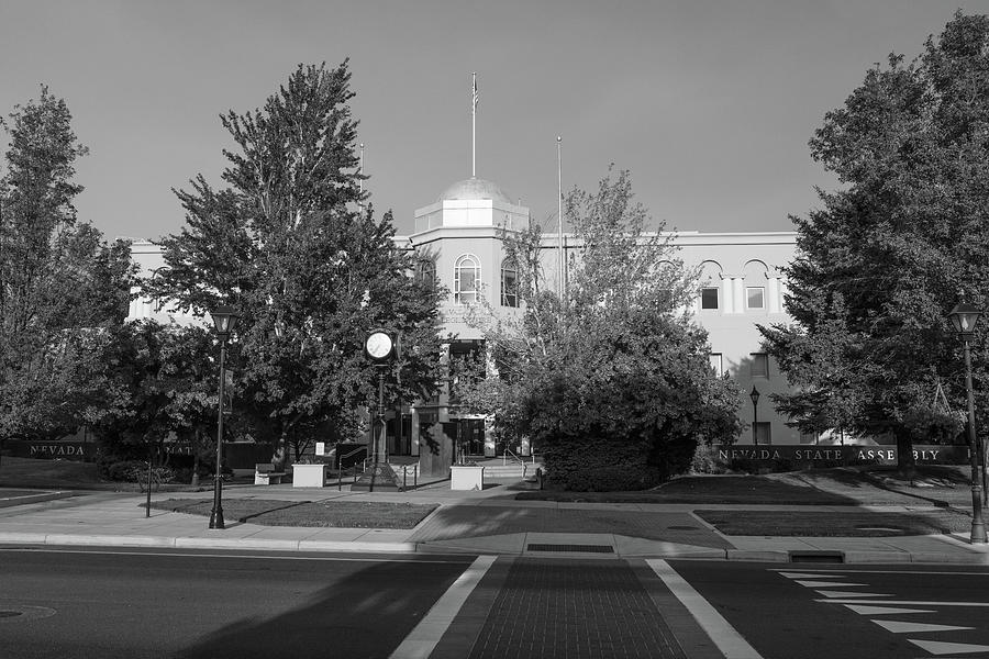 Nevada State Capitol Building In Carson City Nevada In Black And White 