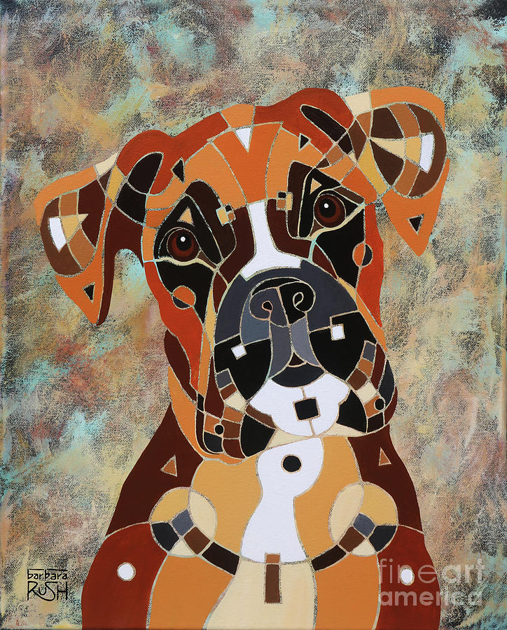 Never Boxed In Boxer Dog Art Painting by Barbara Rush