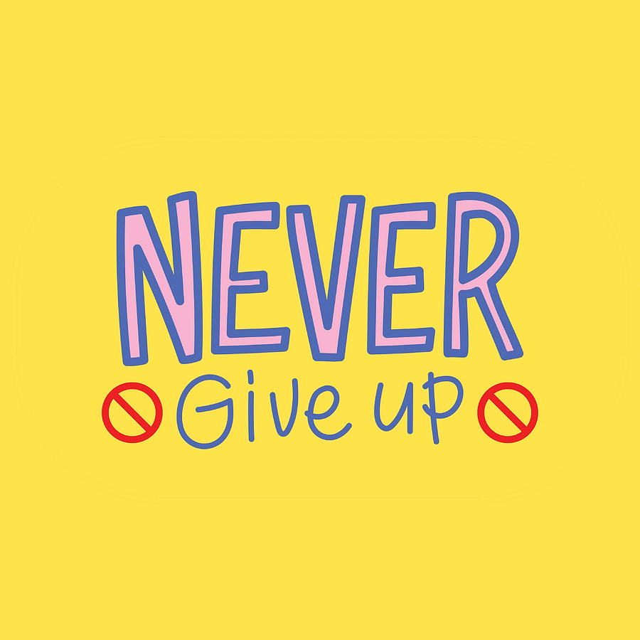 never give up Poster aesthetic 80s Painting by Walker Cook - Fine Art ...