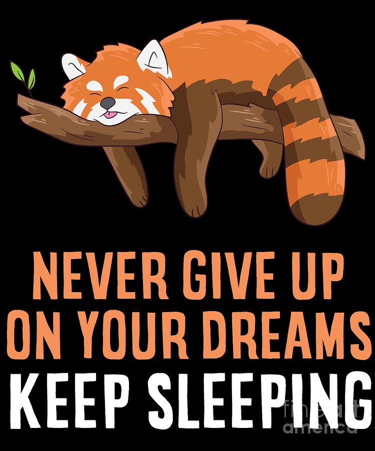 Never Give Up Your Dreams Keep Sleeping Red Panda Digital Art by EQ Designs  - Fine Art America