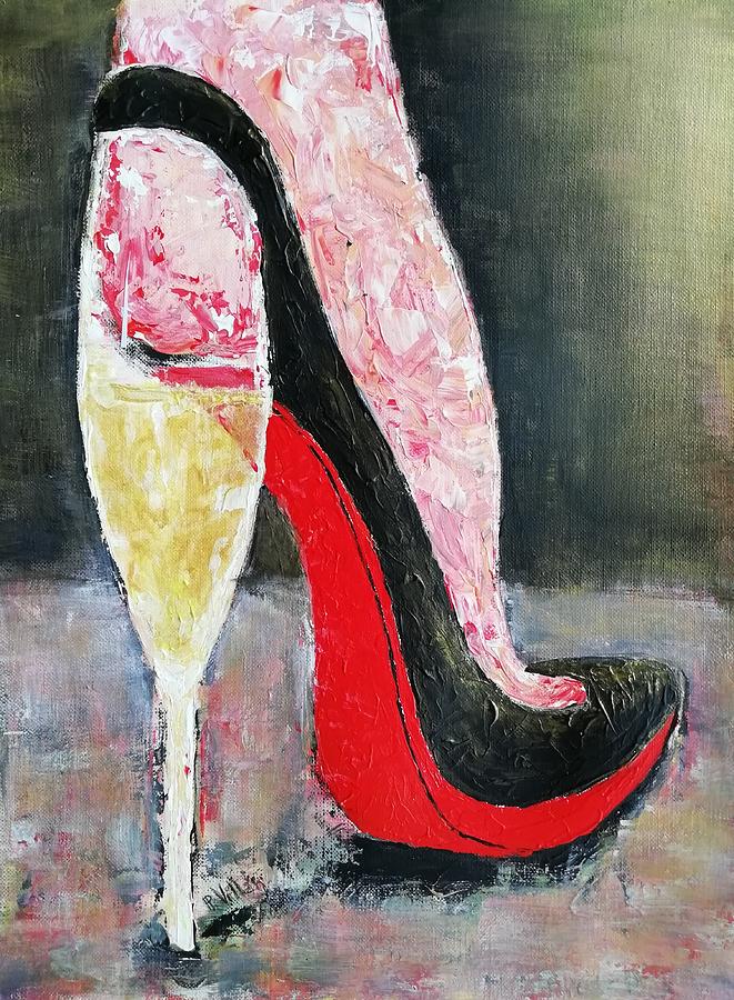 Never, never without my champagne Stilettos Painting by Pepe Villan ...