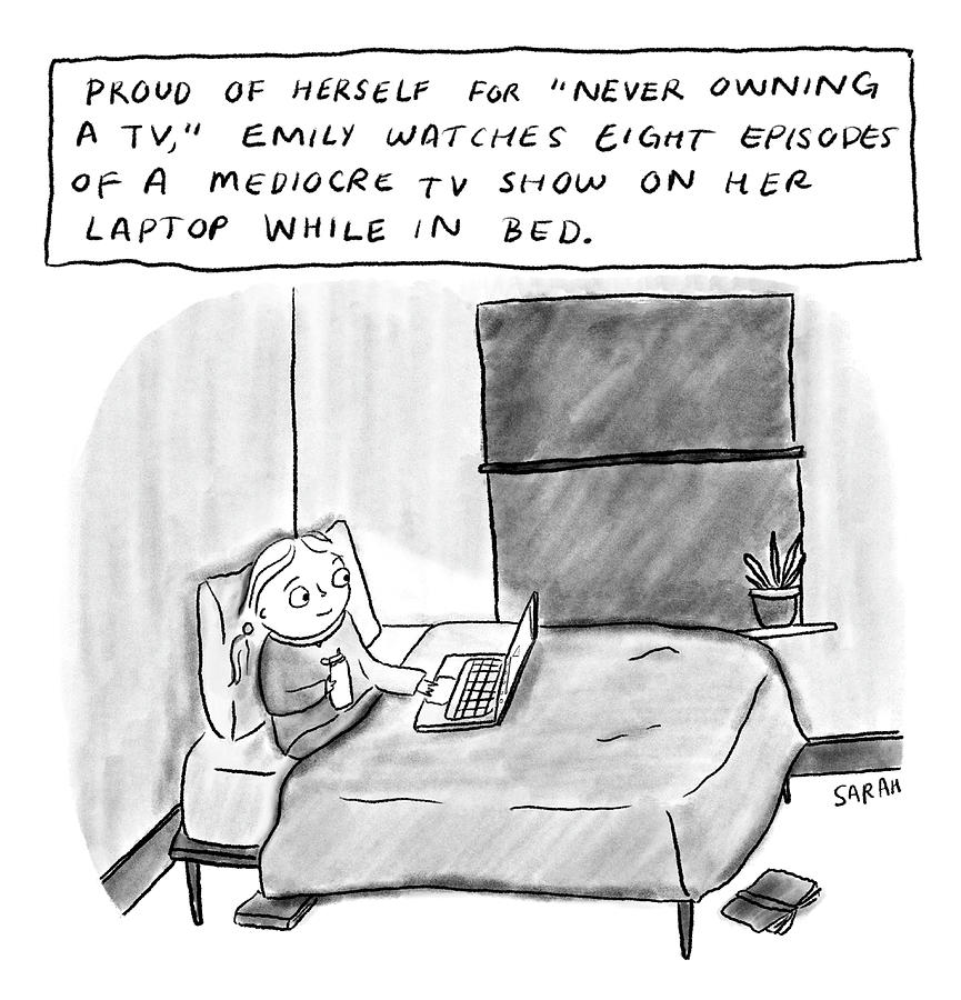 Never Owning a TV Drawing by Sarah Kempa