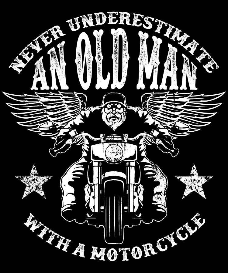 Never Underestimate an Old Man mit Velocette Metall Zeichen British Motorrad 