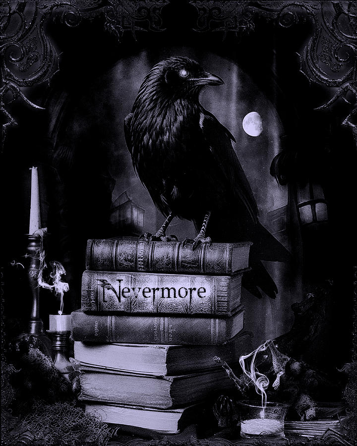 Nevermore BW Digital Art by Michael Damiani