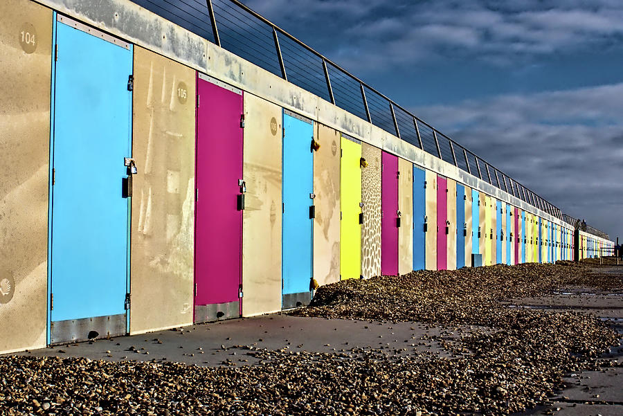 New Beach Huts Milford on Sea Photograph by Jeremy Hayden