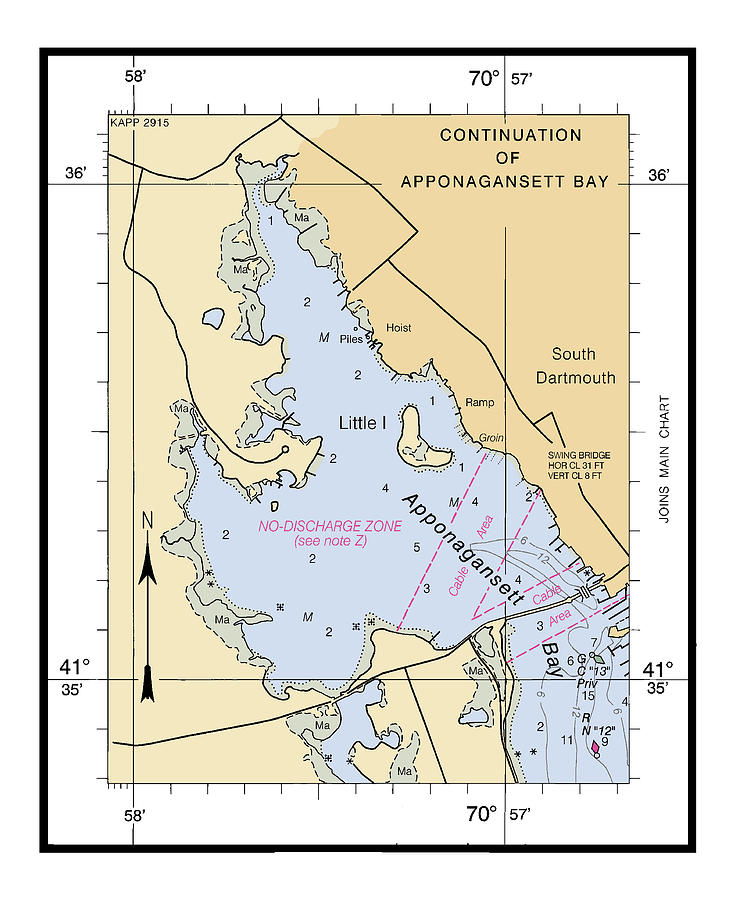 Apponaganset Bay, New Bedford Harbor And Approaches Massachusetts Chart