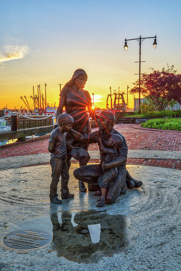 New Bedford Harbor Fishermens Monument Tribute Photograph by Juergen Roth