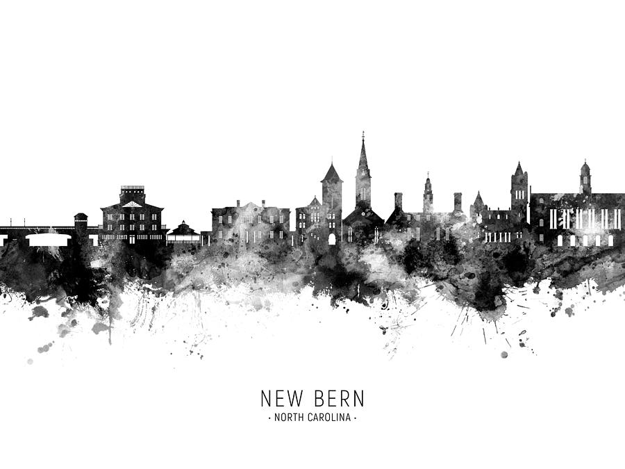 New Bern North Carolina Skyline #70 Digital Art by Michael Tompsett
