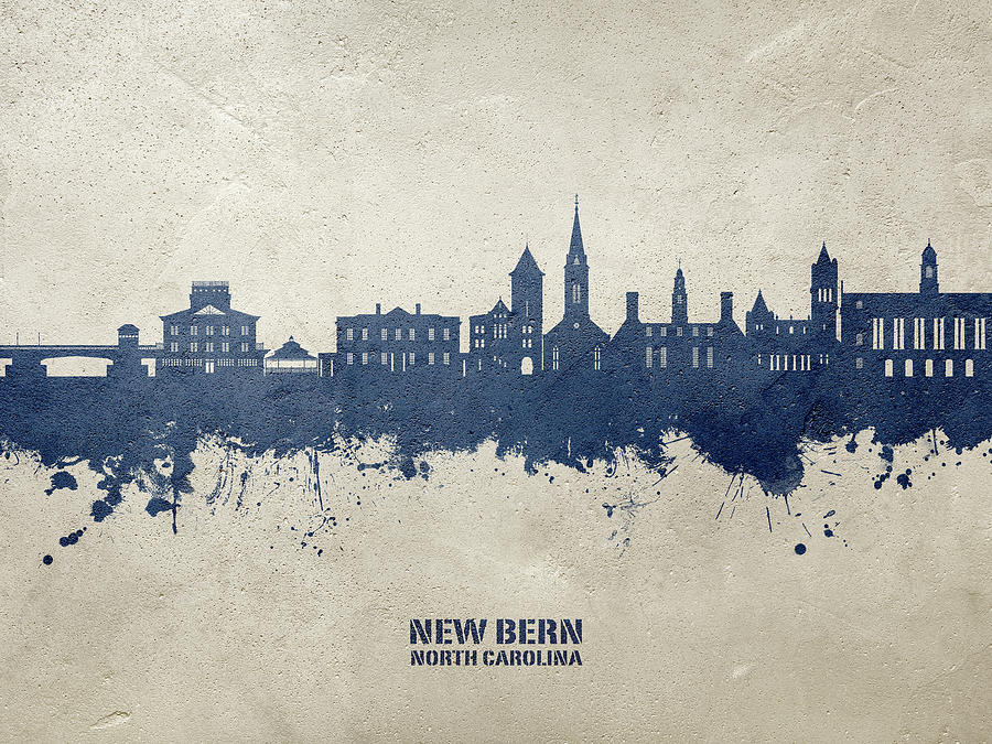 New Bern North Carolina Skyline #80 Digital Art by Michael Tompsett