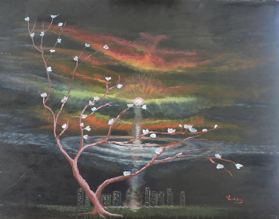Hope  Birth a tree of life Painting by Katalin Luczay
