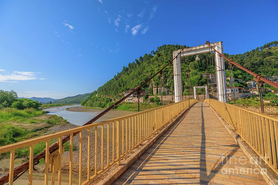 new bridge of Berat in Albania Digital Art by Benny Marty