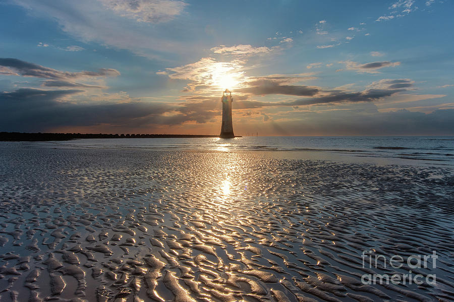 New Brighton Lighthouse at sunset Photograph by Mariusz Talarek