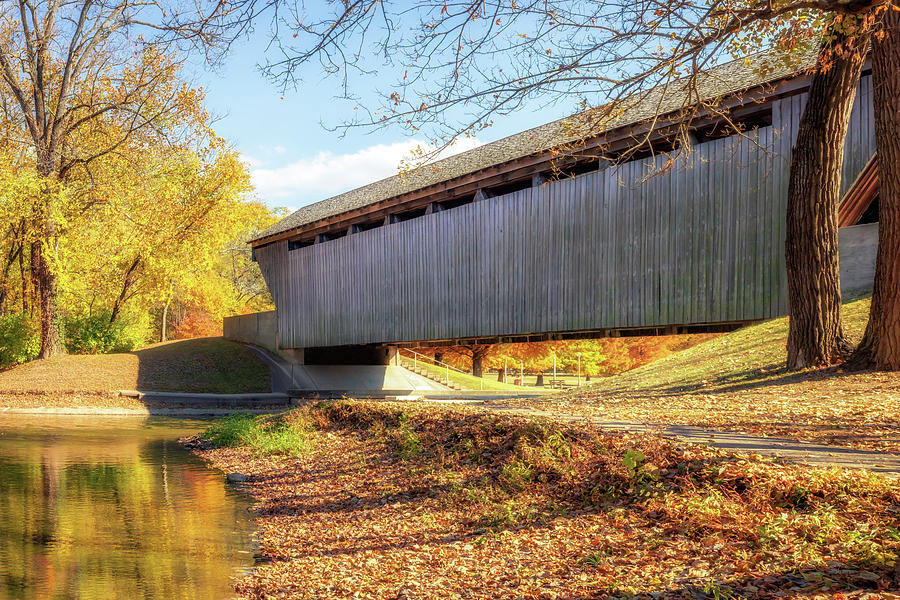 New Brownsville Covered Bridge - Columbus, Indiana Photograph by Susan Rissi Tregoning