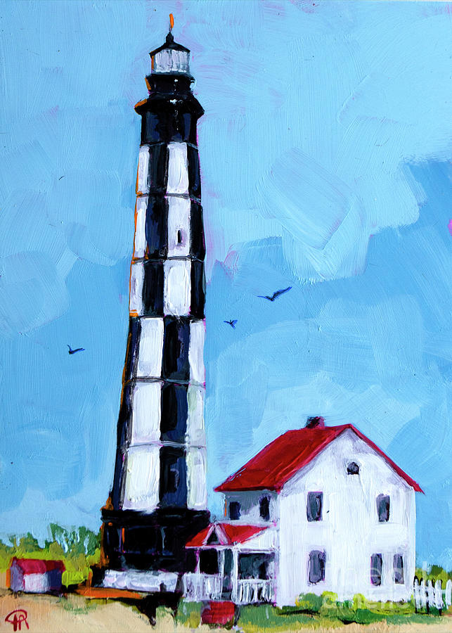 New Cape Henry Lighthouse No. 3 Painting in Acrylic Painting by Patricia Awapara