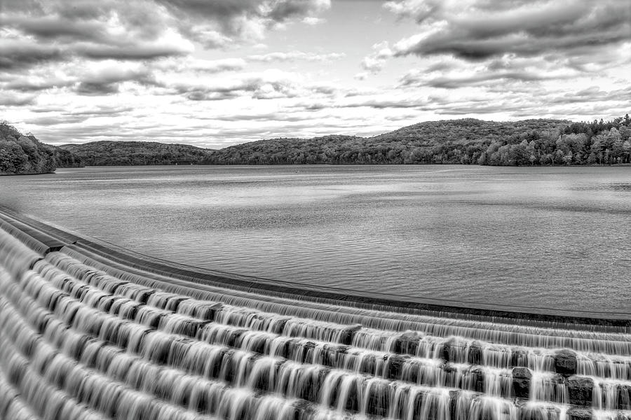 Architecture Photograph - New Croton Dam Reservoir BW by Susan Candelario