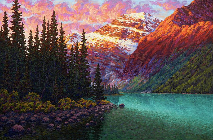 New Dawn At Edith Cavnell Painting by Joe Reimer