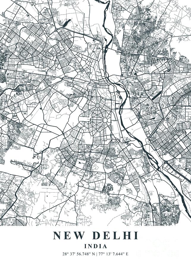 New Delhi - India Dusk Plane Map Photograph by Tien Stencil - Fine Art ...