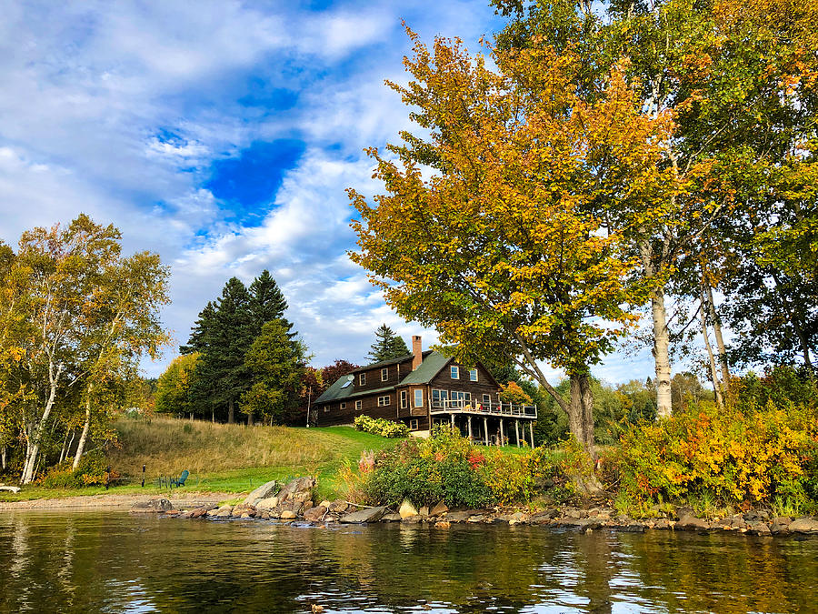 New England Autumn Lake House Photograph by Russel Considine