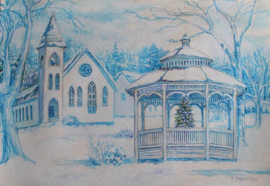 New England Church  Painting by Veronica Cassell vaz
