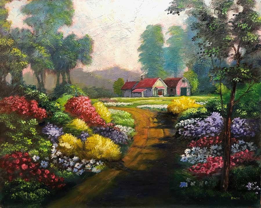 Cottage in deals New England painting