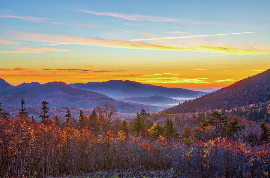 New England Fall Colors at the Kancamagus Highway Pemigewasset Overlook Photograph by Juergen Roth