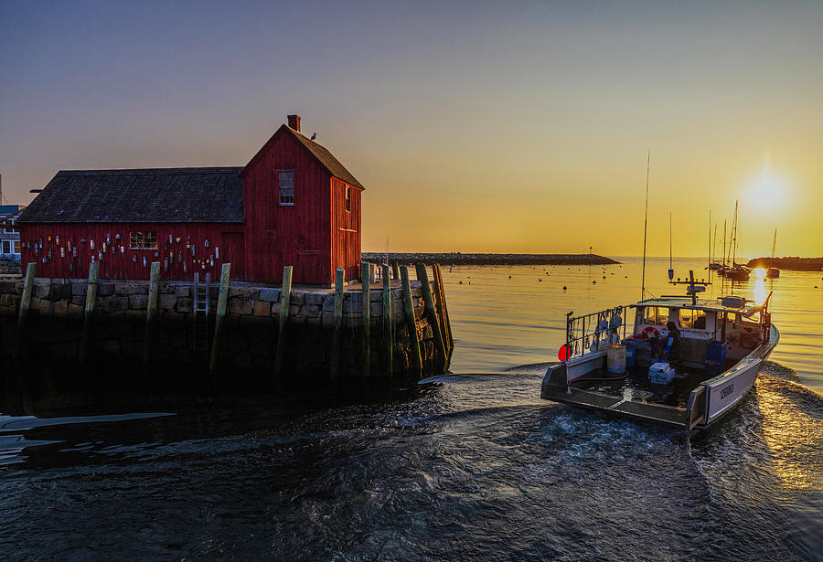 New England Harborscape of Fishing Boat and Motif Number One Photograph by Juergen Roth