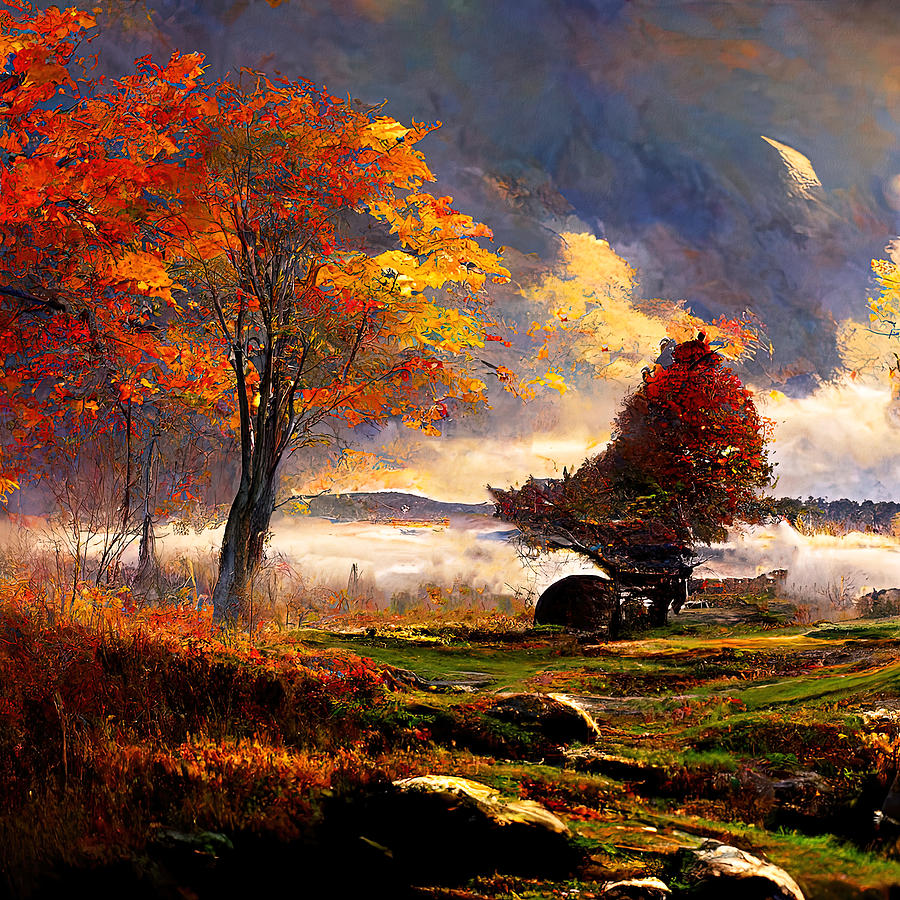 New England in autumn, 01 Painting by AM FineArtPrints