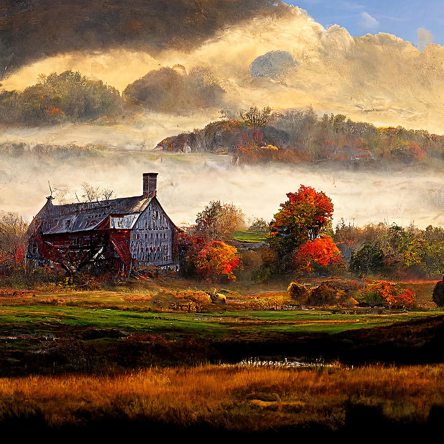 New England in autumn, 02 Painting by AM FineArtPrints