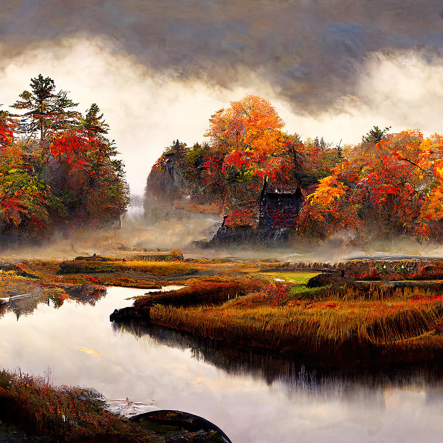 New England in autumn, 03 Painting by AM FineArtPrints