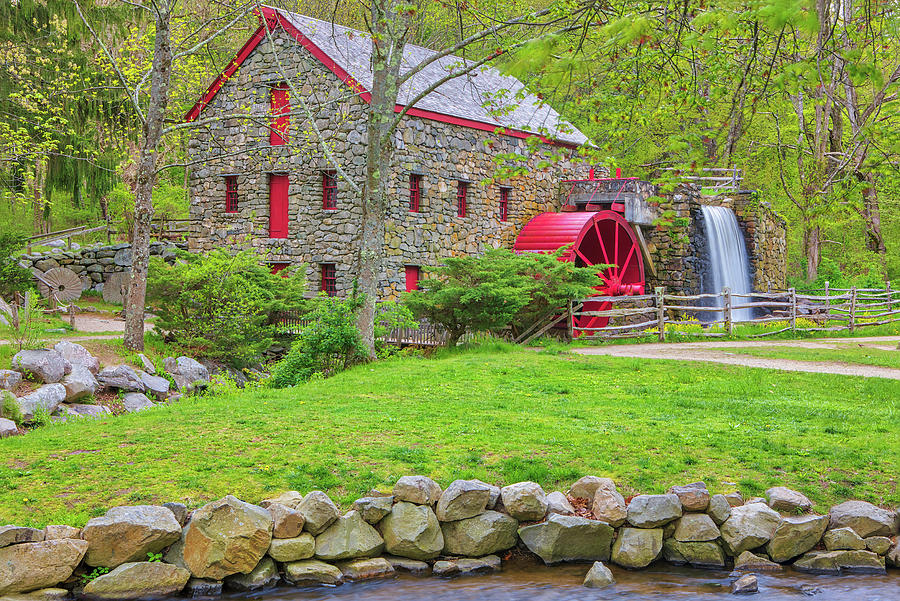 New England Spring Colors at the Sudbury Grist Mill Photograph by Juergen Roth