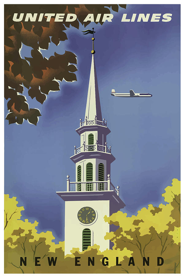 New England Vintage Travel Poster Mixed Media by Movie Poster Prints