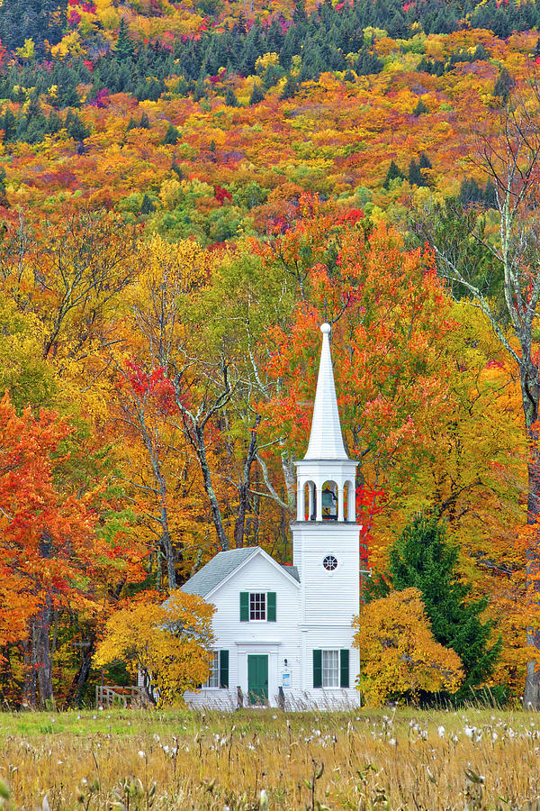 New England White Steeple Wonalancet Union Church Photograph by Juergen Roth
