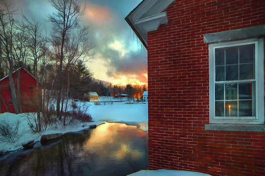 New England Winter Sunset - Harrisville, NH. Photograph by Joann Vitali