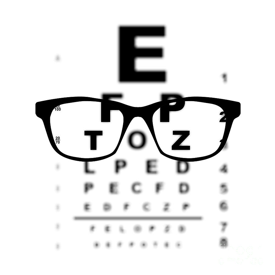 New glasses eye test chart Digital Art by Bigalbaloo Stock - Fine Art ...