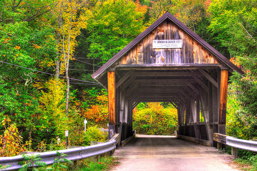 New Hampshire Covered Bridges - Bump Covered Bridge No. 9 Over Beebe River, Grafton County Photograph by Michael Mazaika