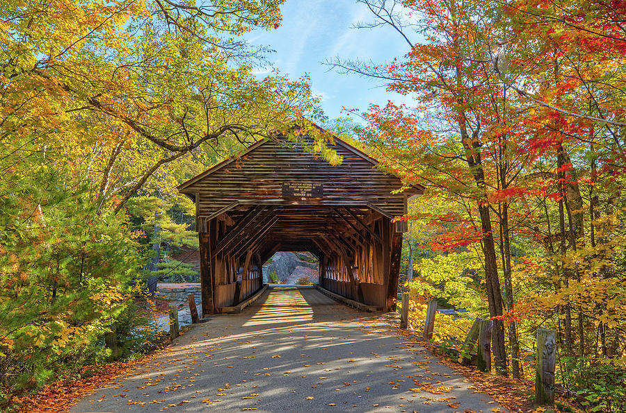 New Hampshire Fall Foliage at the Albany Covered Bridge  Photograph by Juergen Roth