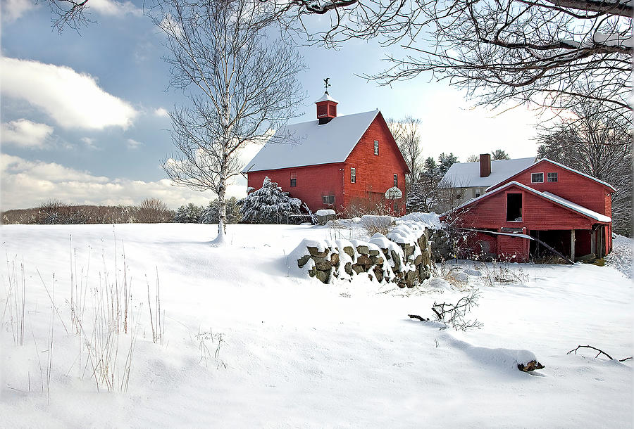 New Hampshire Farm in Winter Photograph by Gordon Ripley