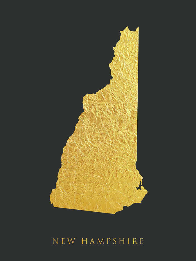 New Hampshire Gold Map #55 Digital Art by Michael Tompsett