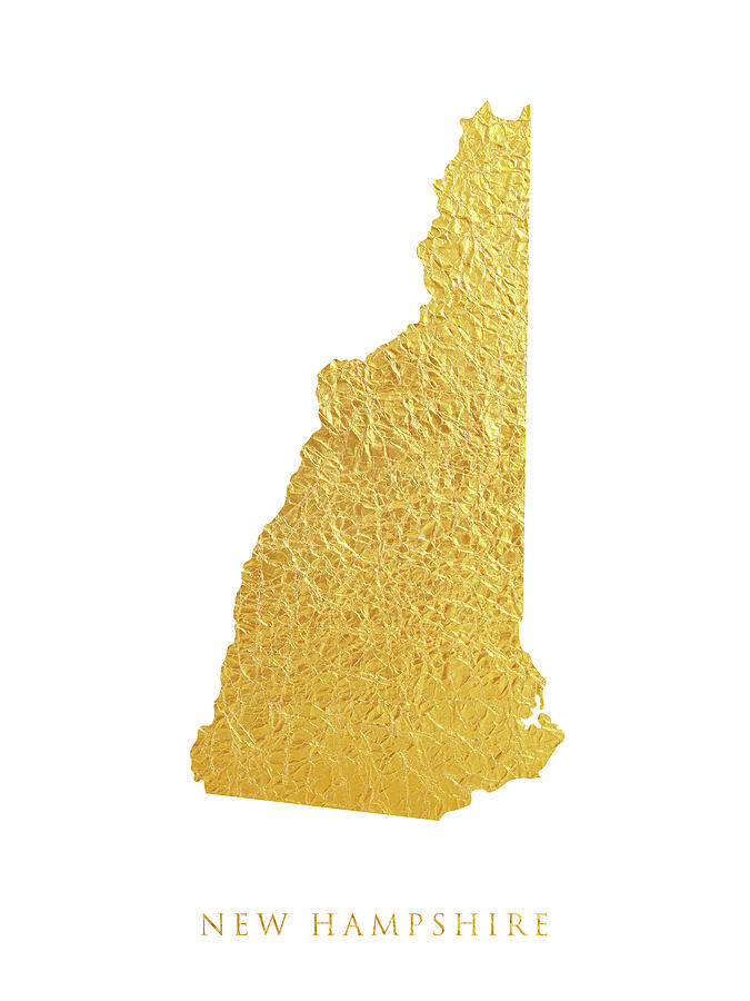 New Hampshire Gold Map #69 Digital Art by Michael Tompsett