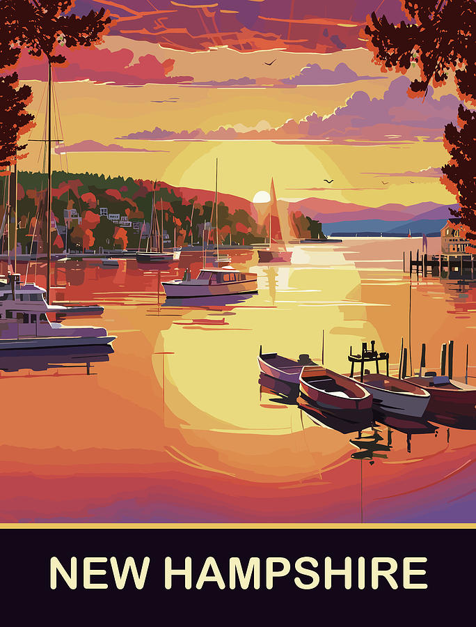 Sunset Digital Art - New Hampshire on Sunset by Long Shot