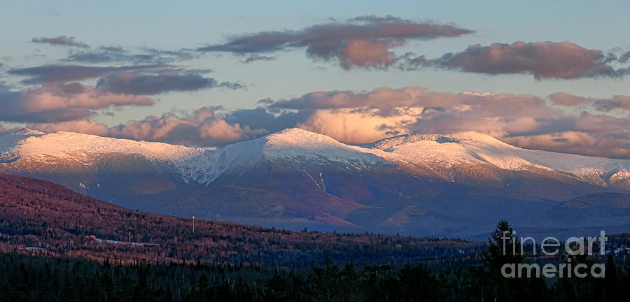 New Hampshire Presidential Range at Sunset Photograph by Olivier Le Queinec