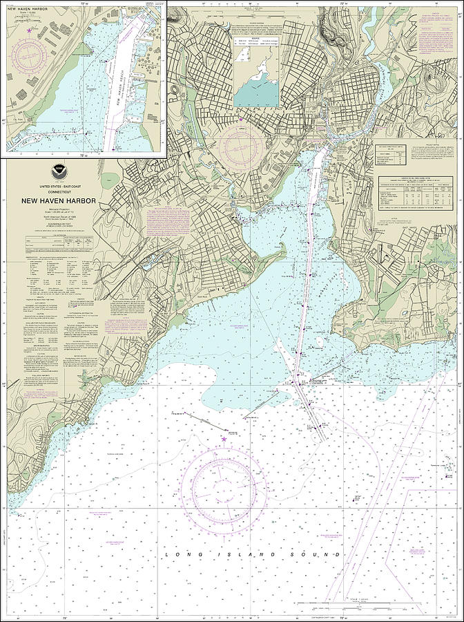 New Haven Harbor Nautical Chart 12371 No Borders Digital Art by John