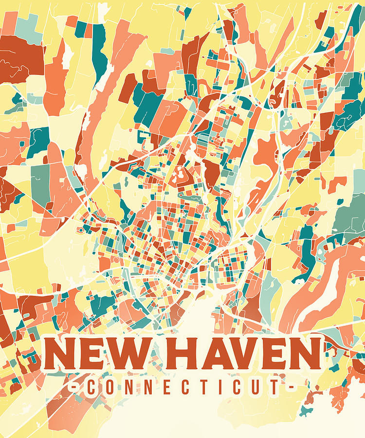 New Haven US map Digital Art by Alexandru Chirila - Pixels