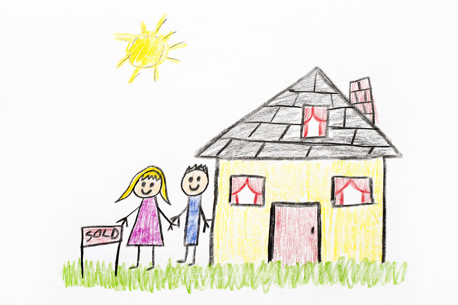New home, kids drawing Photograph by Jon Schulte