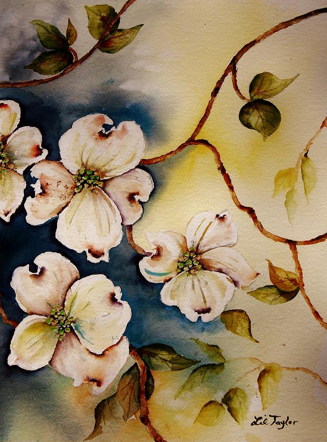 Tree Painting - New Hope Dogwoods by Lil Taylor