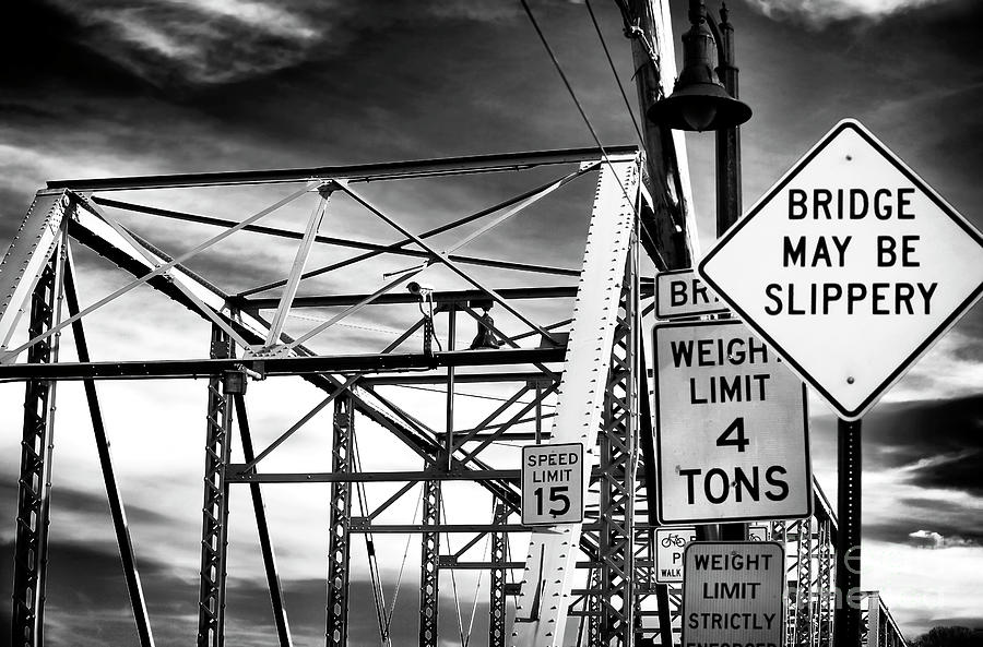 New Hope Lambertville Bridge May Be Slippery in Pennsylvania Photograph by John Rizzuto