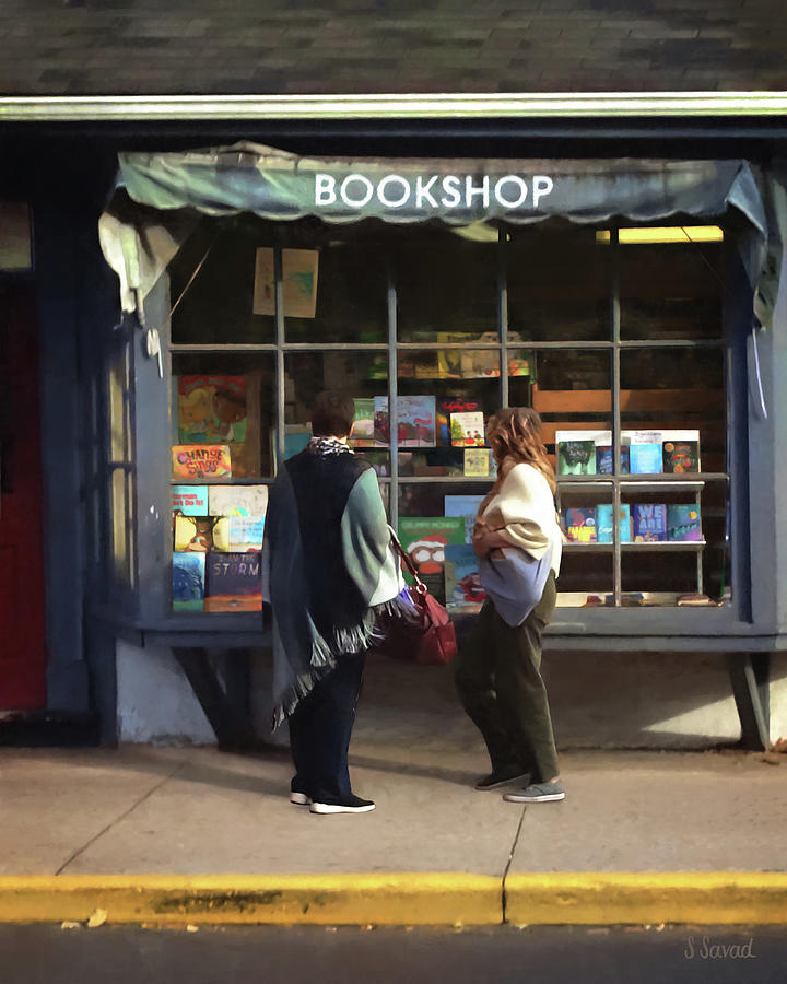 Book Photograph - New Hope PA - Browsing By Bookstore Window by Susan Savad