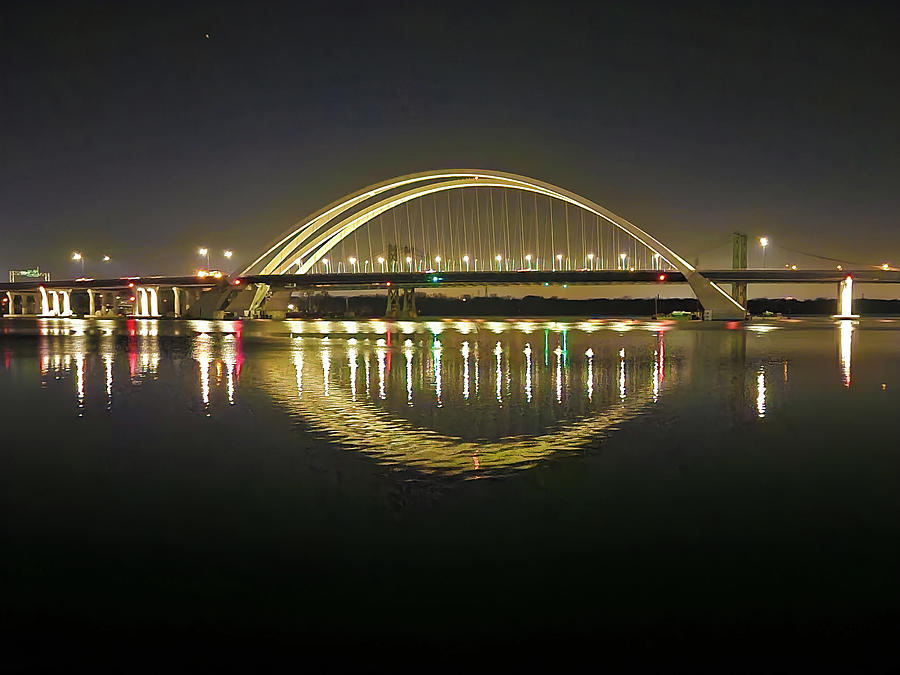 New I74 Bridge at night Photograph by Heidi Brandt - Fine Art America