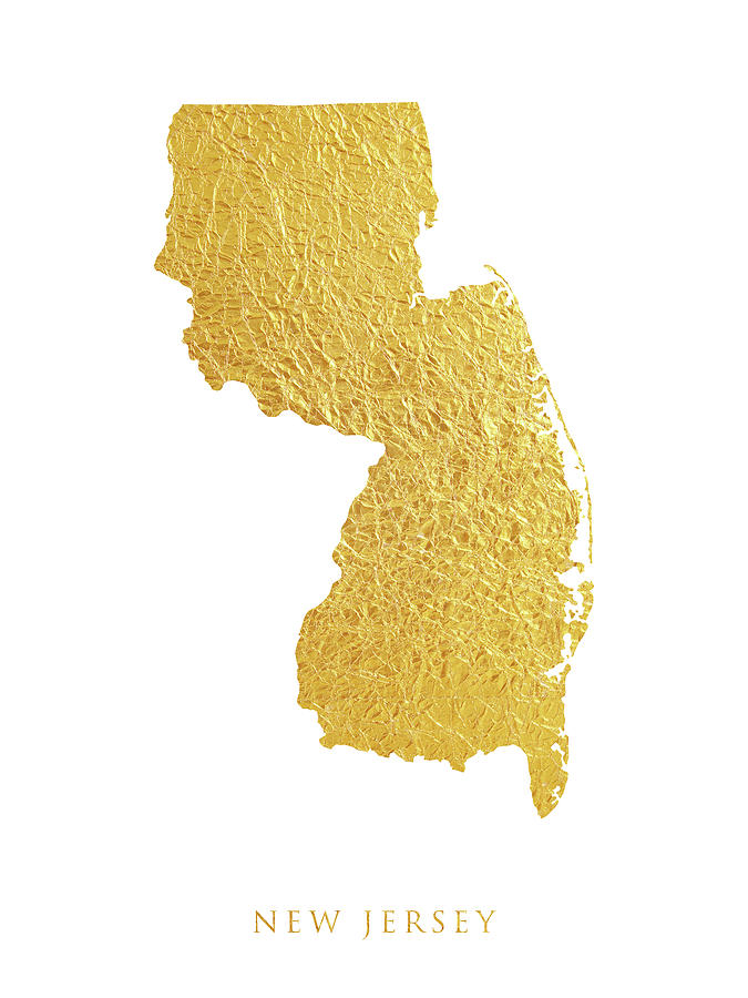 New Jersey Gold Map #70 Digital Art by Michael Tompsett