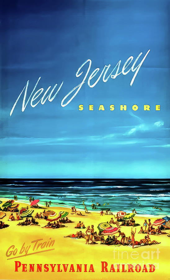 New Jersey Shore Travel Poster 1935 Drawing by M G Whittingham